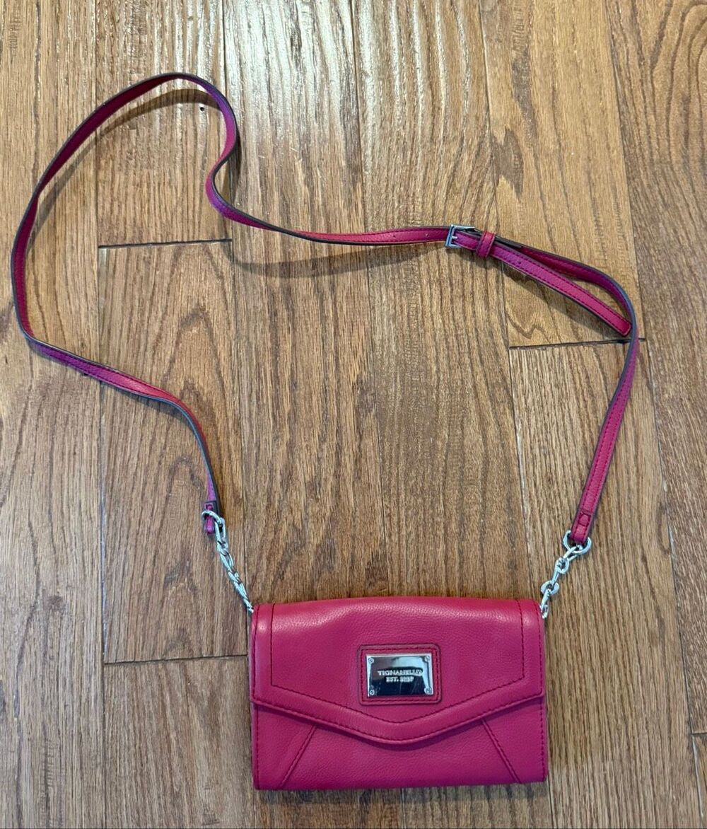 Tignanello red crossbody bag genuine leather 8βx5β - Picture 2 of 7